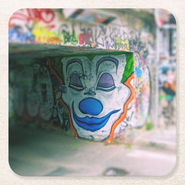 Graffiti Joker Smile - Mailand, Italien Untersetze Rechteckiger Pappuntersetzer (Vorderseite)