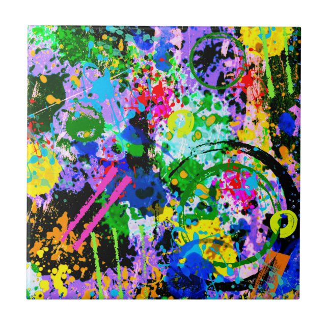 Graffiti-Karneval 1 Fliese (Vorderseite)