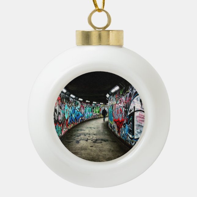 Graffiti Keramik Kugel-Ornament (Vorderseite)