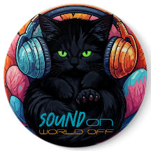Graffiti Kitty Vibe Button - Schwarz