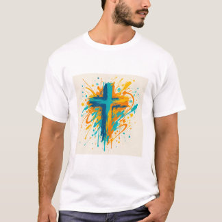 Graffiti-Kreuz Fette Christliche T-Shirt