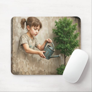 Graffiti-Kunst eines jungen Mädchens, das einen St Mousepad