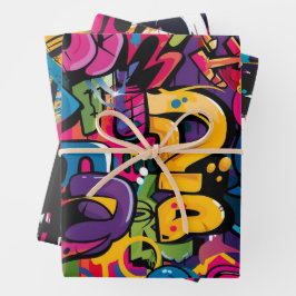 Graffiti-Kunst Geschenkpapier Set