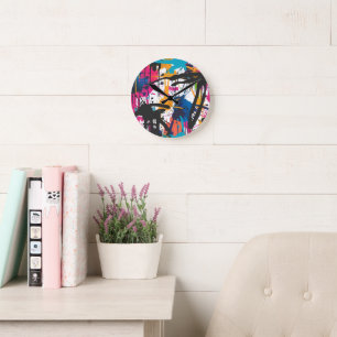 Graffiti-Kunst Runde Wanduhr