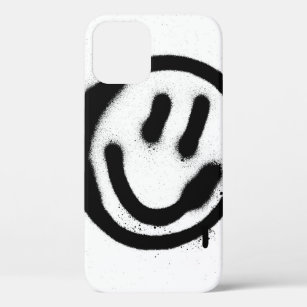 Graffiti lächelnd Gesicht Emoticon in schwarz auf  Case-Mate iPhone Hülle