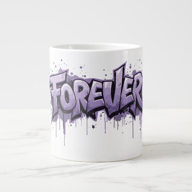 Graffiti Lavender Infinity "FOREVER" Jumbo-Tasse (Vorderseite)