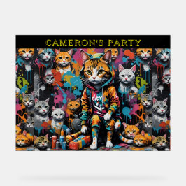 Graffiti Legend Street Cat Add Name Welcome Party Acrylschild