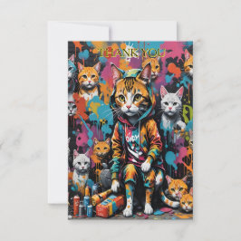 Graffiti Legend Street Cat Birthday Dankeskarte