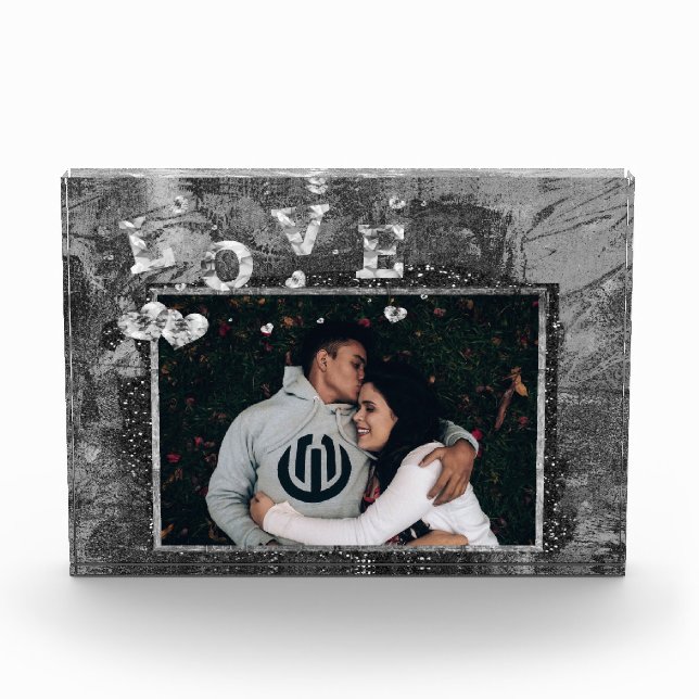 Graffiti Liebe Grunge | Einfache Imitate Kristalls Fotoblock (Vorderseite)