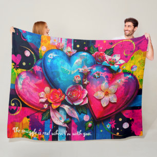 [Graffiti Liebe} Romantische lustige Kuscheldecke Fleecedecke