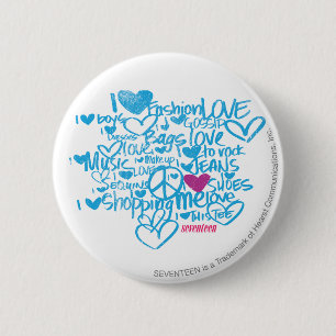 Graffiti lila/Aqua Button