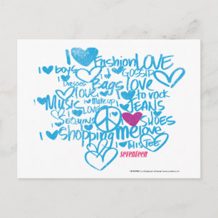 Graffiti Lila/Aqua Postkarte