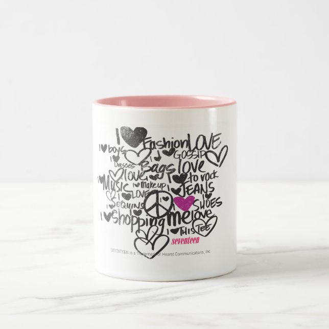 Graffiti lila zweifarbige tasse (Mittel)