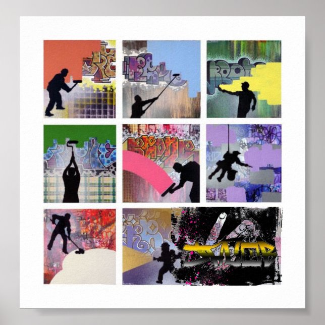 Graffiti-Linie Poster (Vorne)