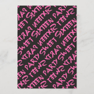 Graffiti Look Fashion Girl Sweet 16 Geburtstag Einladung