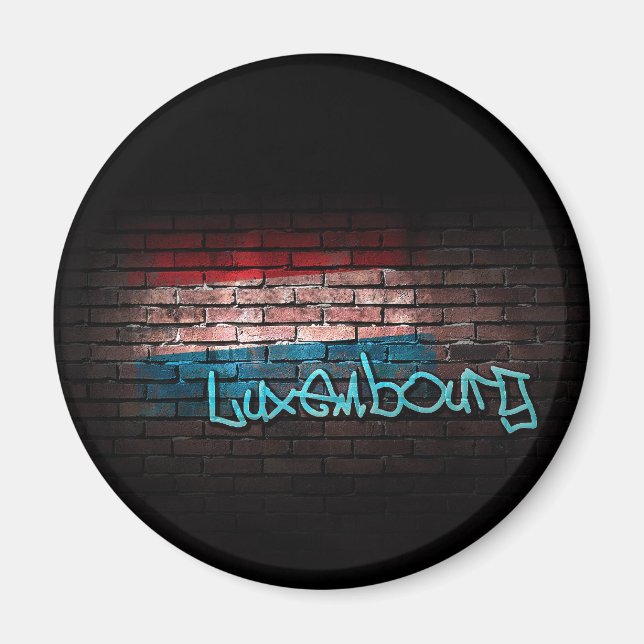 Graffiti; luxemburgische Flagge Magnet (Vorne)