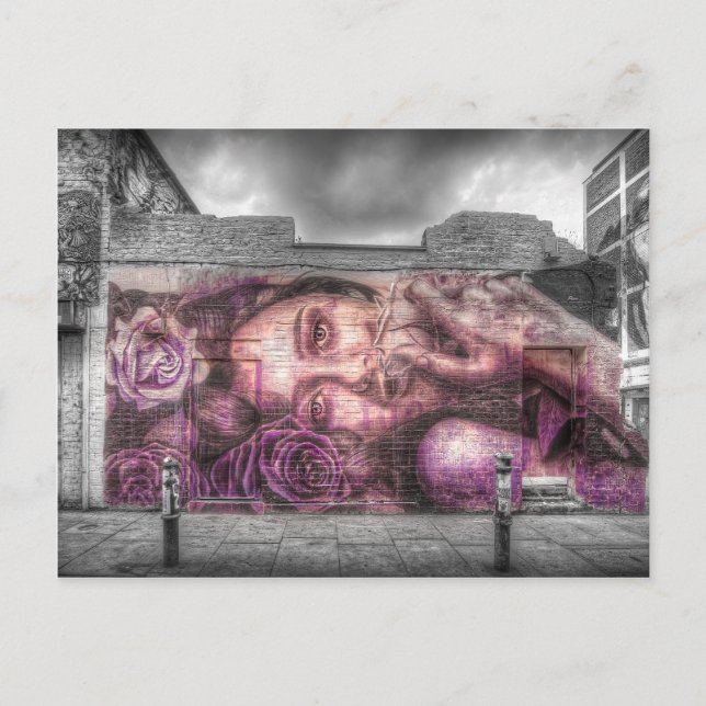 Graffiti-Mädchen, Shoreditch London Postkarte (Vorderseite)