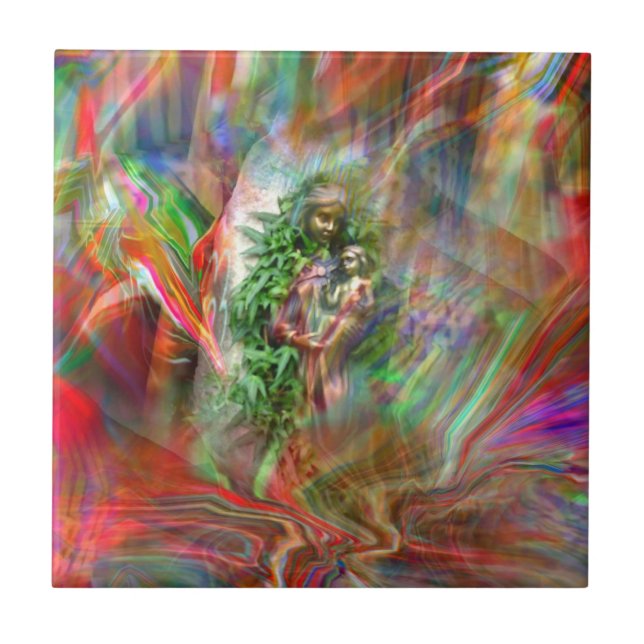 Graffiti Madonna Tile Fliese (Vorderseite)