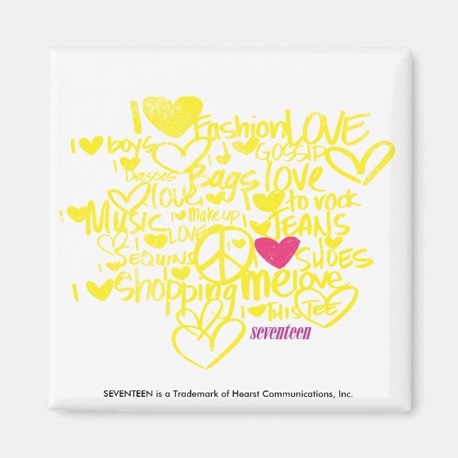 Graffiti Magenta/Gelb Magnet (Vorne)