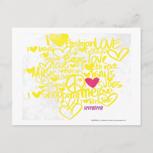 Graffiti Magenta/Gelb Postkarte (Vorderseite)