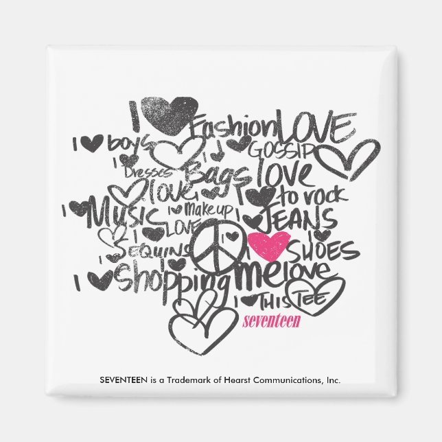 Graffiti Magenta Magnet (Vorne)