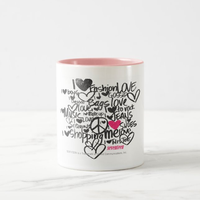 Graffiti-Magenta Zweifarbige Tasse (Mittel)