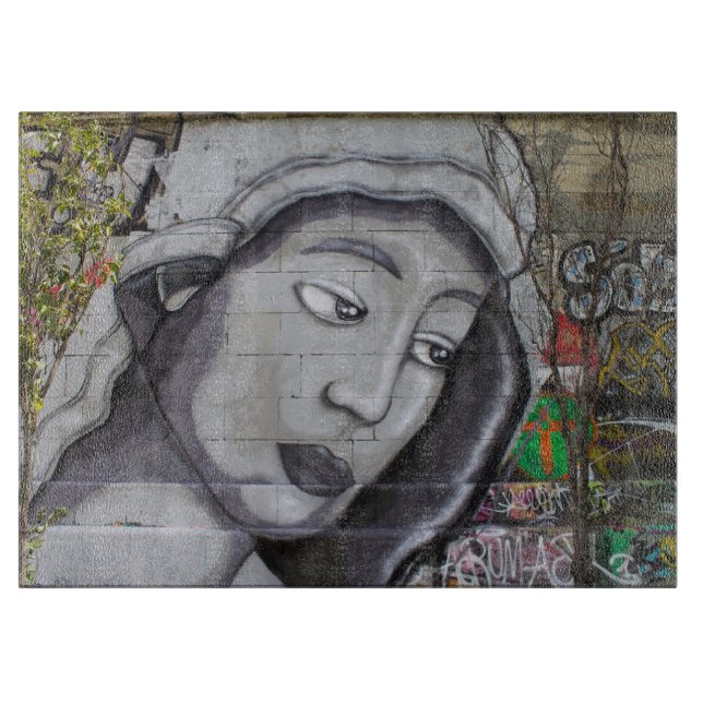 Graffiti Maria Schneidebrett (Vorderseite)