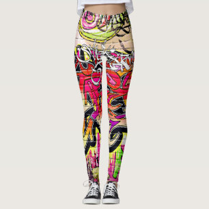 Graffiti-Mauer, urbane Kunst Leggings
