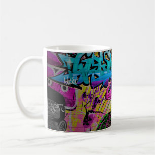 Graffiti-Mauer, urbane Kunstgraffiti,Kunst,Wand,Gr Kaffeetasse