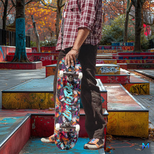 Graffiti mit dem Electric Blue-Motto "Live to Ride Skateboard