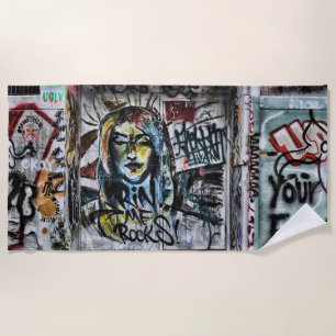 Graffiti Modern Coole Stadtstraße Kunst Strandtuch