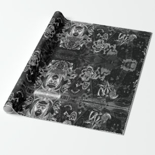Graffiti Moderne Schwarz-Weiß-Grunge-Muster Geschenkpapier