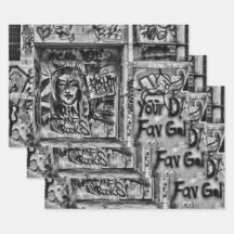 Graffiti Moderne Schwarz-Weiße Urbane Straßenkunst