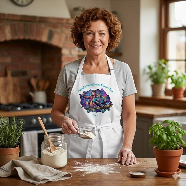 Graffiti Mom & Son Apron - Custom Name Gift Schürze (Von Creator hochgeladen)