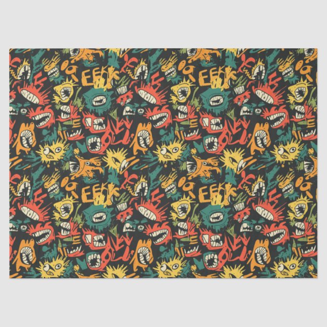 Graffiti-Monster Eek Black Halloween (1) Seidenpapier (Vorderseite)