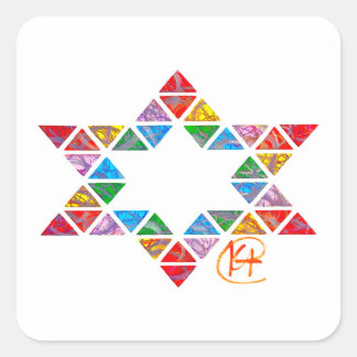 Graffiti Mosaik Jewish Star Art Quadratischer Aufkleber