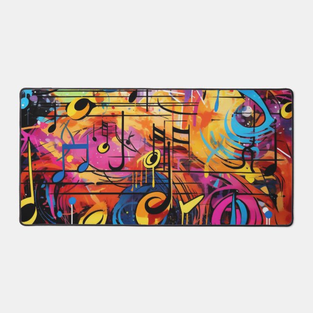 Graffiti Musical Notes Desk Mat Schreibtischunterlage (Vorderseite)
