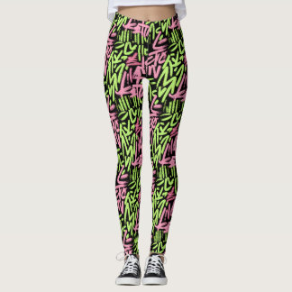 Graffiti-Muster Leggings