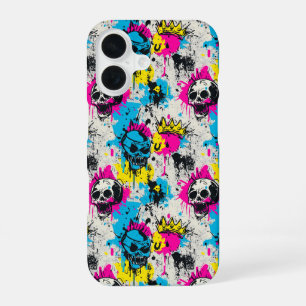 Graffiti-Muster mit Neonfarben und urbanem Grunge iPhone 16 Hülle