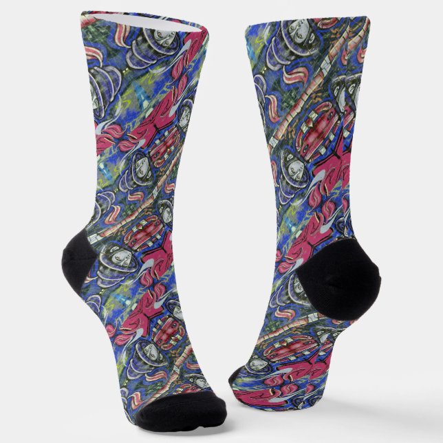 Graffiti-Muster Socken (Gewinkelt)
