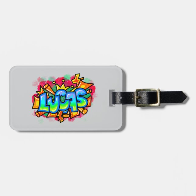 Graffiti Name Luggage Tag Gepäckanhänger (Vorderseite horizontal)