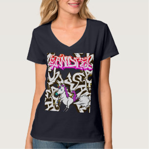 Graffiti-Name Sandra & Einhorn-Furzkleid T-Shirt