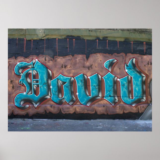 Graffiti Name Tag: David Poster (Vorne)