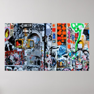 Graffiti One Way Street Poster