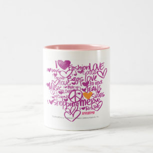 Graffiti orange/lila zweifarbige tasse