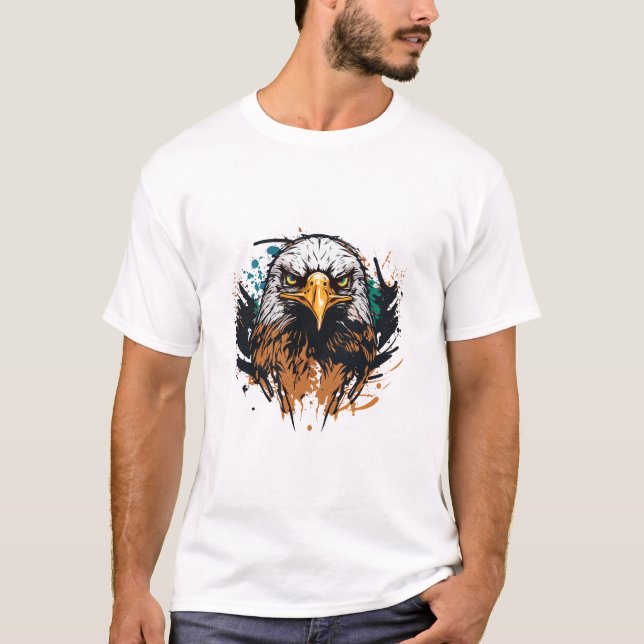 Graffiti Paint Eagle Bird Creative Art Malerei T-Shirt (Vorderseite)