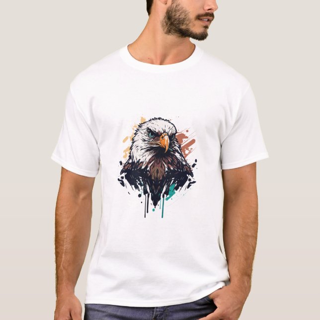 Graffiti Paint Eagle Bird Creative Art Malerei T-Shirt (Vorderseite)