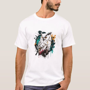 Graffiti Paint Owl Bird Creative Art Malerei T-Shirt