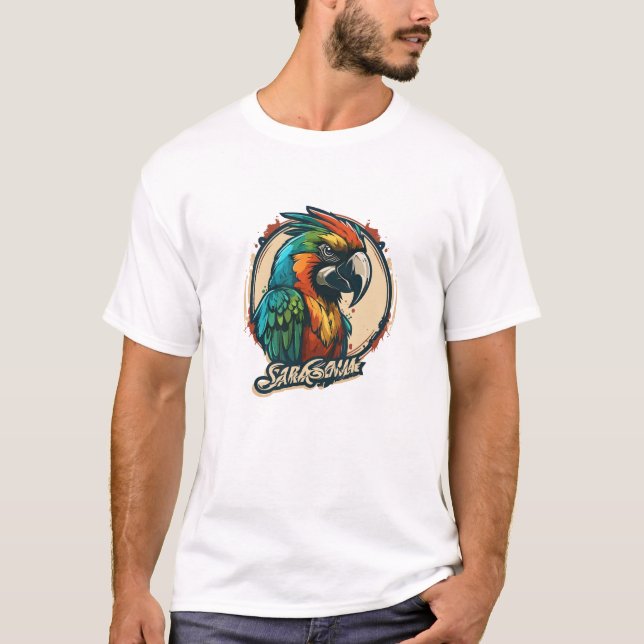 Graffiti Paint Parrot Bird Creative Art Malerei T-Shirt (Vorderseite)