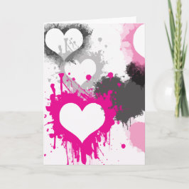 Graffiti Paint Splash Herzkarte Valentinstag Karte